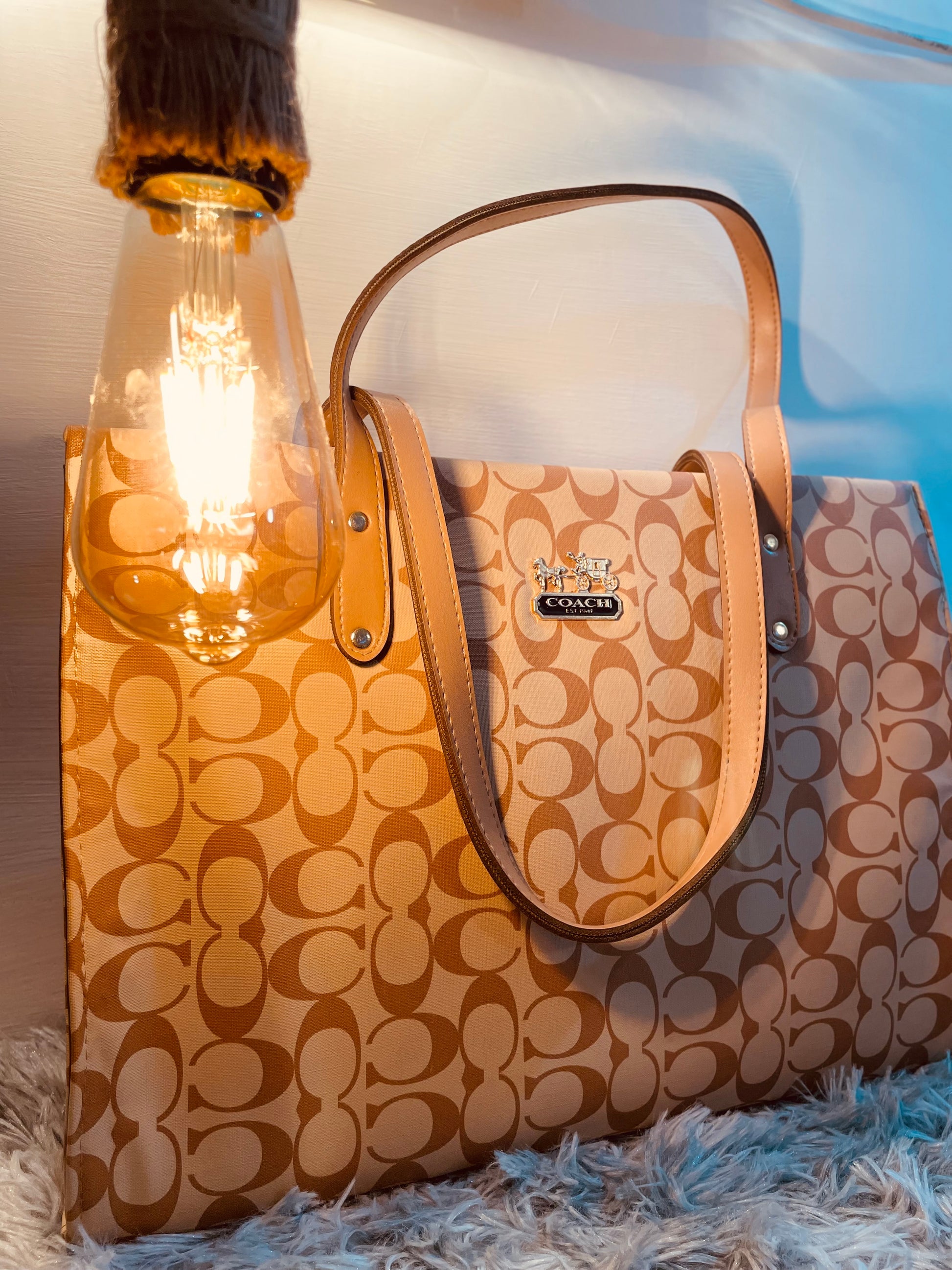Classic Coach-Inspired Brown Handbag