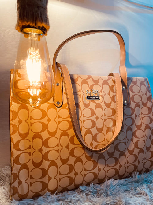 Classic Coach-Inspired Brown Handbag