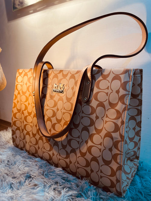 Classic Coach-Inspired Brown Handbag