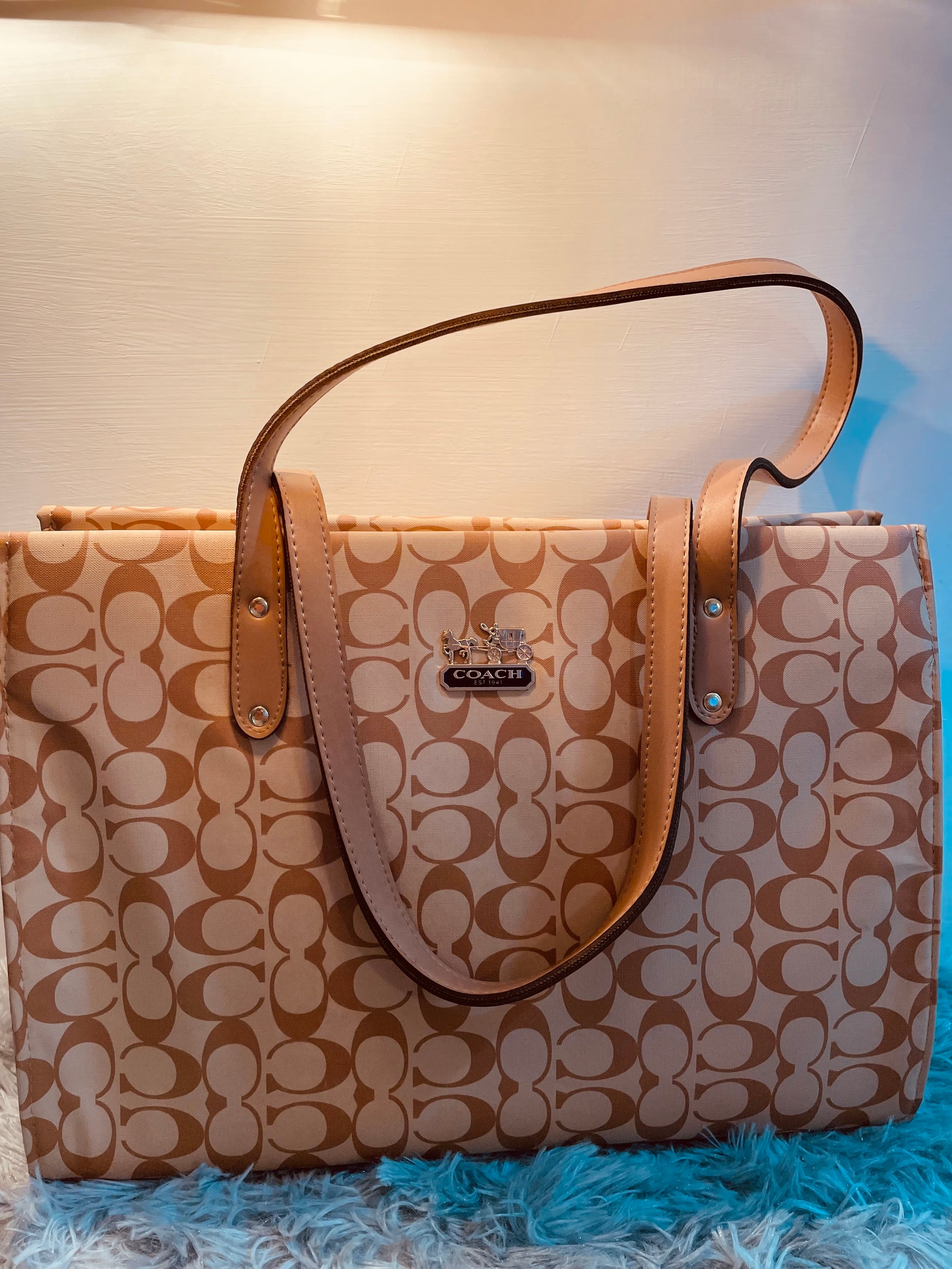 Classic Coach-Inspired Brown Handbag