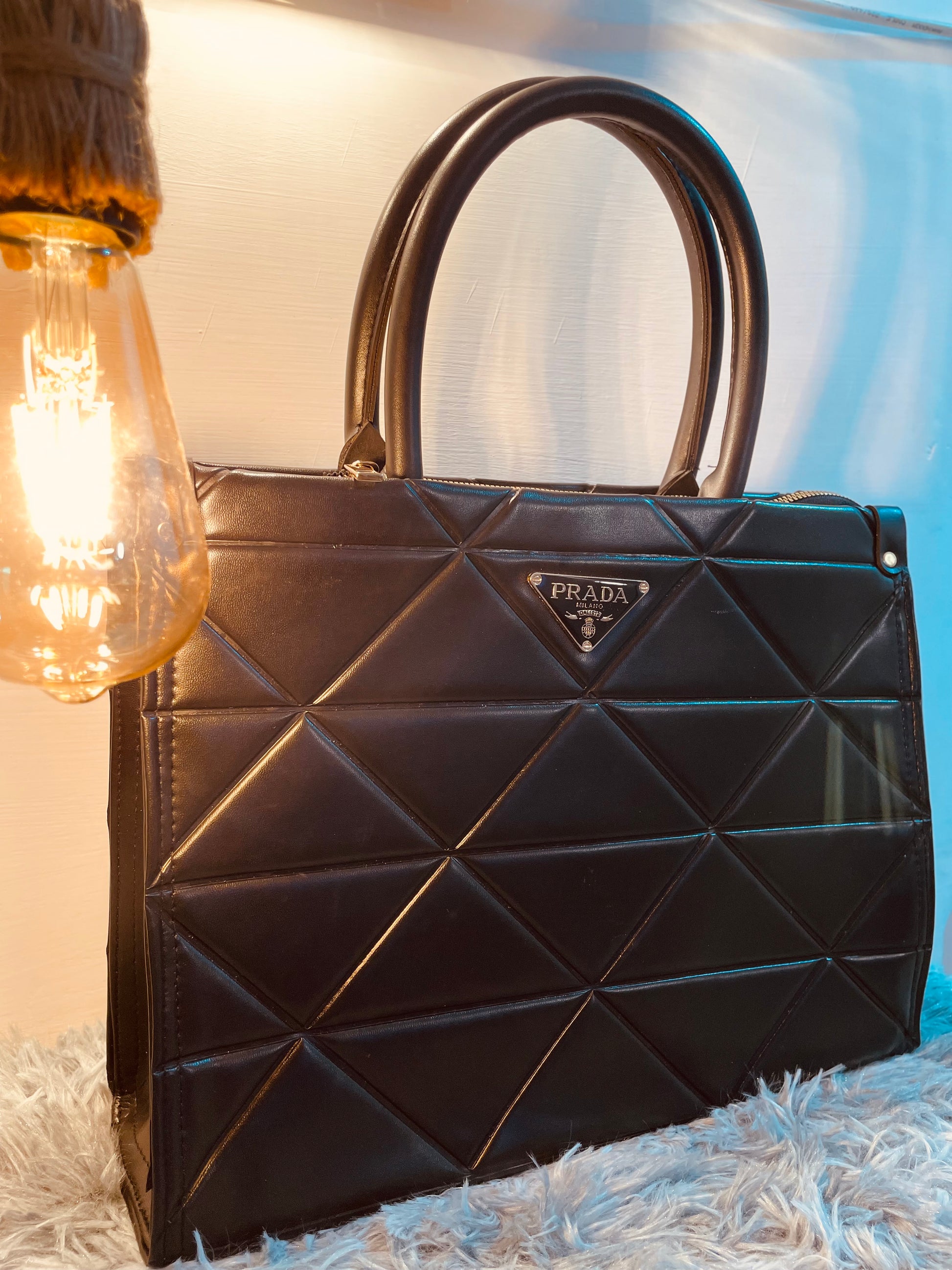 Classic Black Quilted Handbag