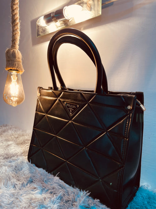 Classic Black Quilted Handbag