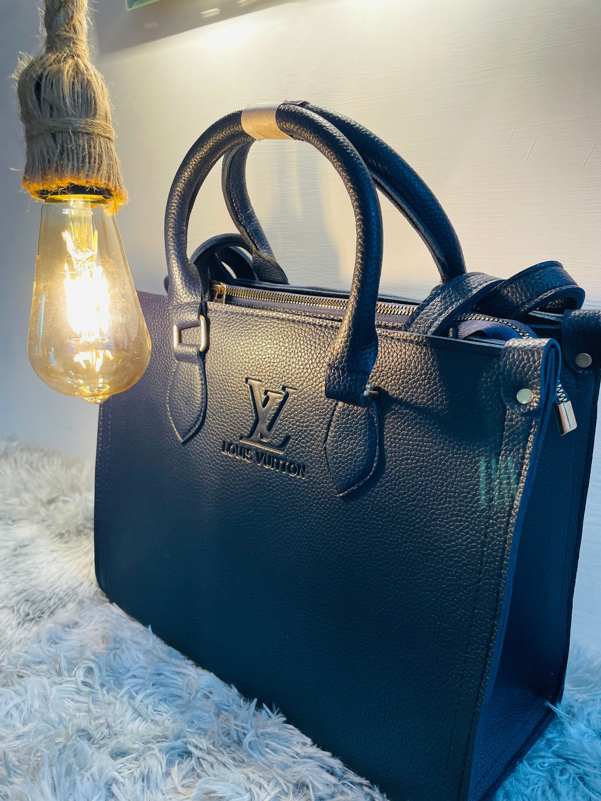 Timeless Elegance Black Tote – LV Inspired